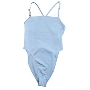 Alo Yoga Sleek Back One Piece Bodysuit Light Blue Style sz Med